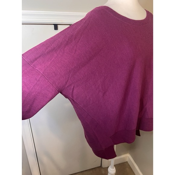 Eileen Fisher Merino Wool Magenta Pink High Low Sweater Large Spring - Picture 6 of 9